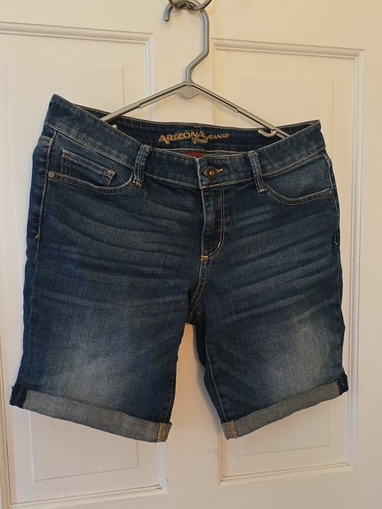 Arizona Jean Company Pants - Arizona Jean Company Dark Blue Rolled Hem Denim Shorts